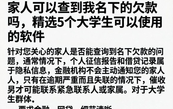 家人可以查到我名下的欠款吗，精选5个大学生可以使用的软件