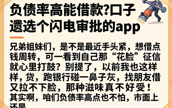 负债率高能借款的口子，遴选五个闪电审批的app