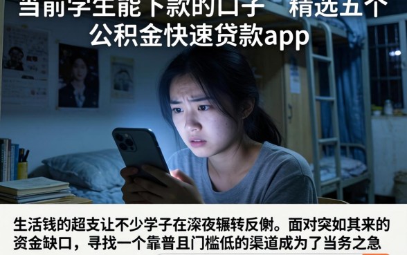 当前学生能下款的口子，精选五个公积金快速贷款app