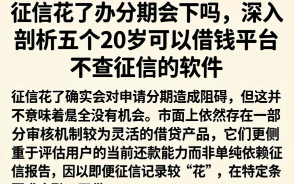 征信花了办分期会下吗,深入剖析五个20岁可以借钱平台不查征信的软件