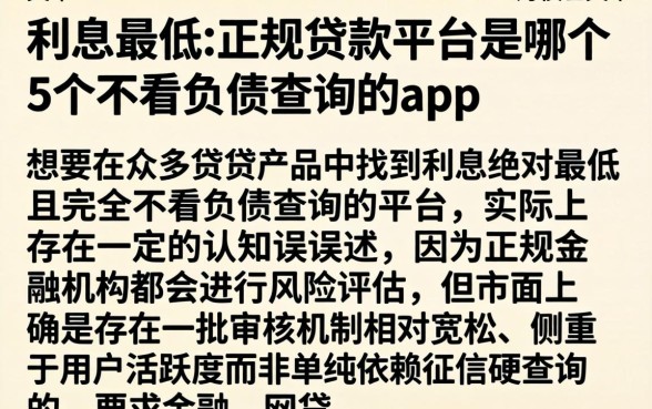 利息最低的正规贷款平台是哪个，细致阐述5个不看负债查询的app