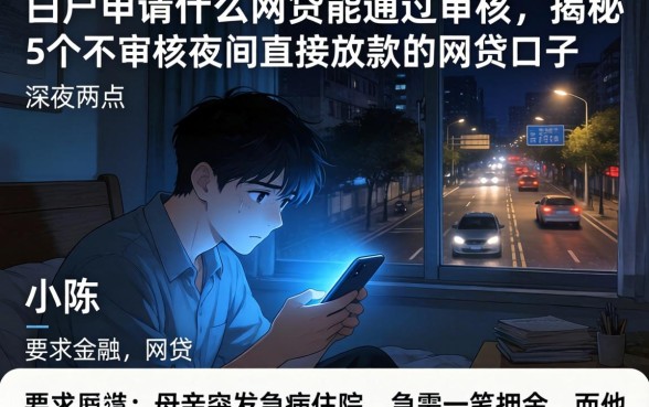 白户申请什么网贷能通过审核，揭秘5个不审核夜间直接放款的网贷口子