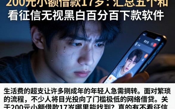 200元小额借款17岁，汇总五个不看征信无视黑白百分百下款软件