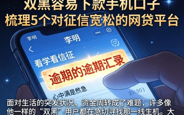 双黑容易下款的手机口子，梳理5个对征信宽松的网贷平台