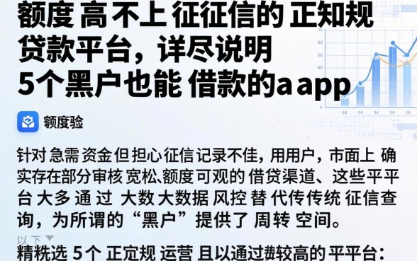 额度高不上征信的正规贷款平台，详尽说明5个黑户也能借款的app