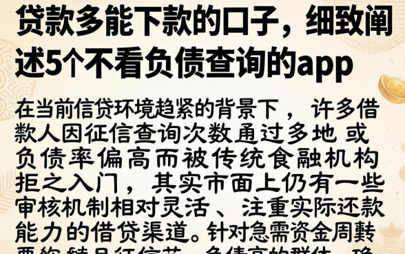 贷款多能下款的口子，细致阐述5个不看负债查询的app