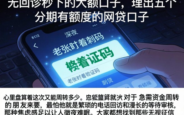 无回访秒下的大额口子,理出五个分期有额度的网贷口子