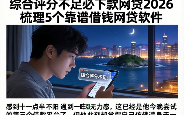 综合评分不足必下款的网贷2026，梳理5个靠谱借钱网贷软件