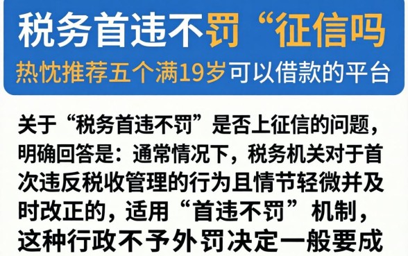 税务首违不罚上征信吗,热忱推荐五个满19岁可以借款的平台
