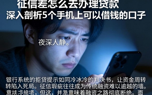 征信差怎么去办理贷款，深入剖析5个手机上可以借钱的口子