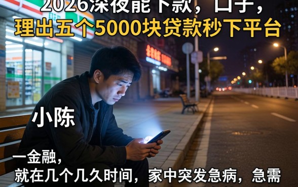 2026深夜能下款的口子，理出五个5000块贷款秒下平台
