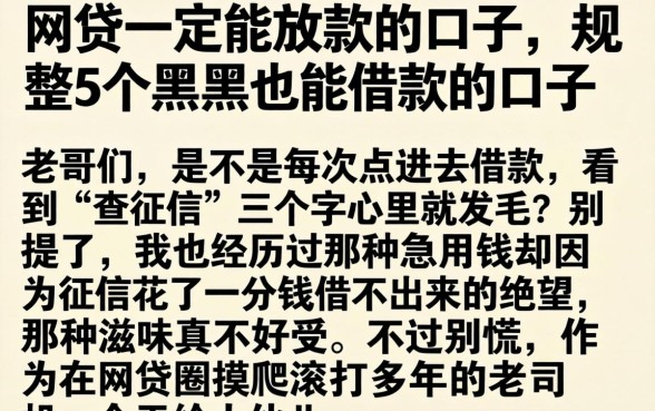 网贷一定能放款的口子，规整5个黑户也能借款的口子