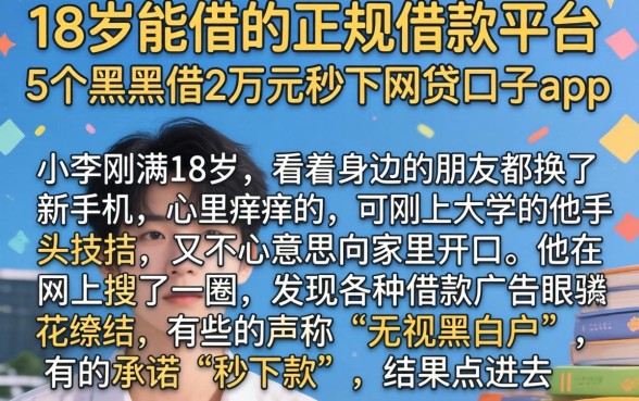 18岁能借的正规借款平台，概括5个黑户借2万元秒下网贷口子app