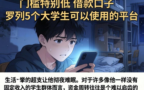 门槛特别低的借款口子，罗列5个大学生可以使用的平台