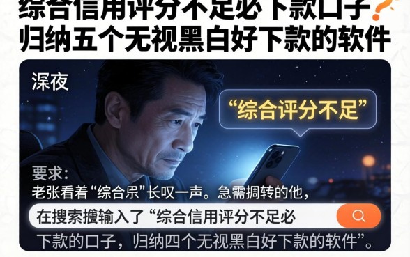 综合信用评分不足必下款的口子，归纳五个无视黑白好下款的软件