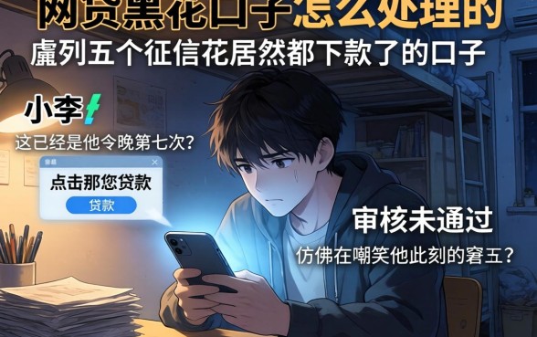 网贷的黑花口子怎么处理的,胪列五个征信花居然都下款了的口子