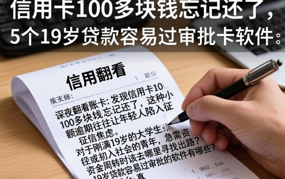 信用卡100多块钱忘记还了，详细阐述5个19岁贷款容易过审批的软件