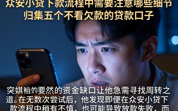 众安小贷下款流程中需要注意哪些细节，归集五个不看欠款的贷款口子