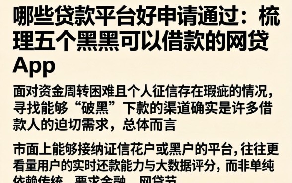 哪些贷款平台好申请通过,梳理五个黑户可以借款的网贷app