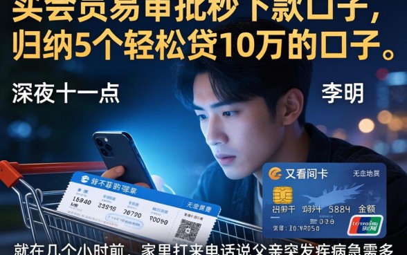 买会员易审批秒下款的口子，归纳5个轻松贷10万的口子