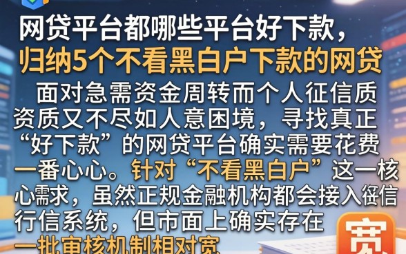 网贷平台都哪些平台好下款,归纳5个不看黑白户下款的网贷