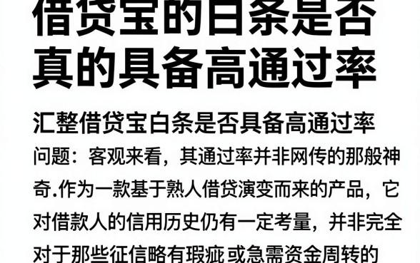 借贷宝的白条是否真的具备高通过率,汇整五个网贷口子风控不严的口子