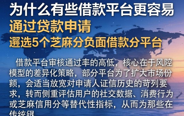 为什么有些借款平台更容易通过贷款申请,遴选5个芝麻分负面借款的平台