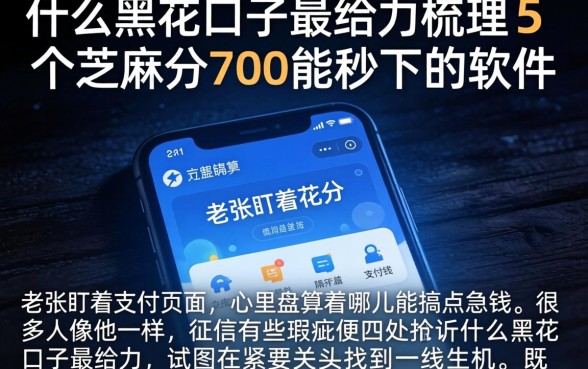 什么黑花口子最给力，梳理5个芝麻分700能秒下的软件