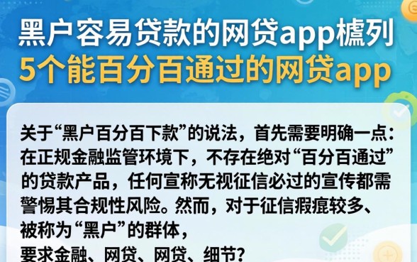 黑户容易贷款的网贷app，胪列5个能百分百通过的网贷app