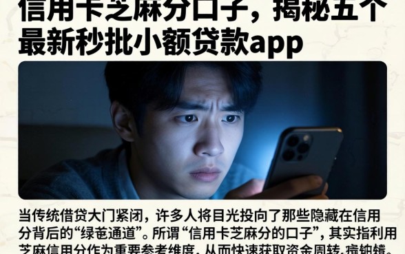 信用卡芝麻分的口子，揭秘五个最新秒批小额贷款app
