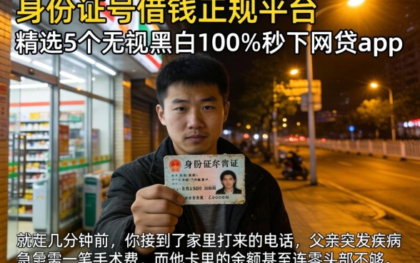 身份证号借钱正规平台，精选5个无视黑白100%秒下网贷app