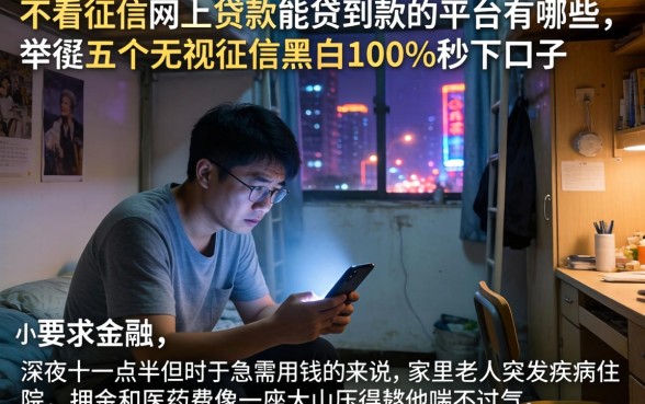 不看征信网上贷款能贷到款的平台有哪些，枚举五个无视征信黑白100%秒下口子