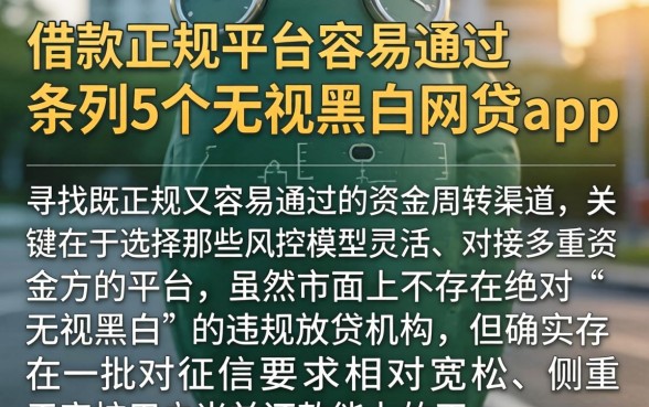 借款正规平台容易通过，条列5个无视黑白的网贷app