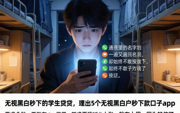 无视黑白秒下的学生贷，理出5个无视黑白户秒下款口子app