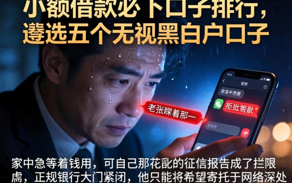 小额借款必下口子排行，遴选五个无视黑白户口子