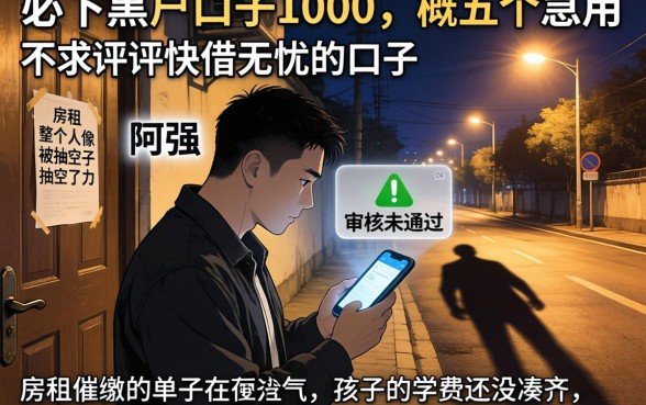 必下黑户口子1000，概括五个急用不求评分快借无忧的口子