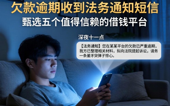 欠款逾期收到法务通知短信,甄选五个值得信赖的借钱平台