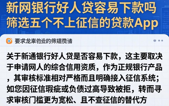 新网银行好人贷容易下款吗，筛选五个不上征信的贷款app