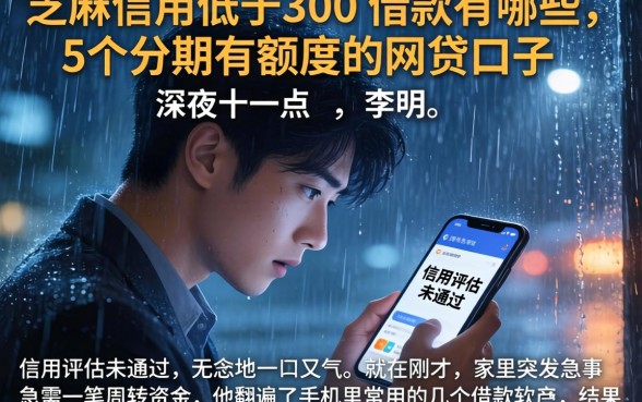 芝麻信用低于300的借款有哪些，枚举5个分期有额度的网贷口子