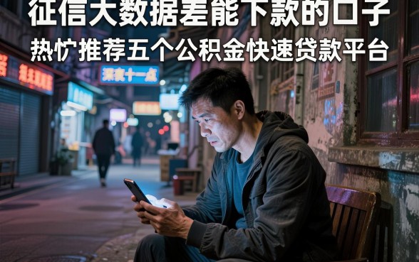 征信大数据差能下款的口子,热忱推荐五个公积金快速贷款平台