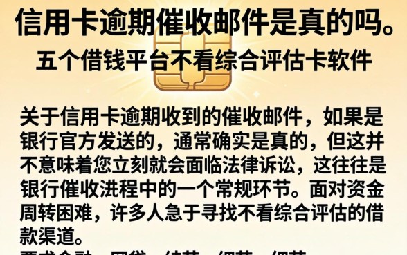 信用卡逾期催收邮件是真的吗,细致阐述五个借钱平台不看综合评估的软件
