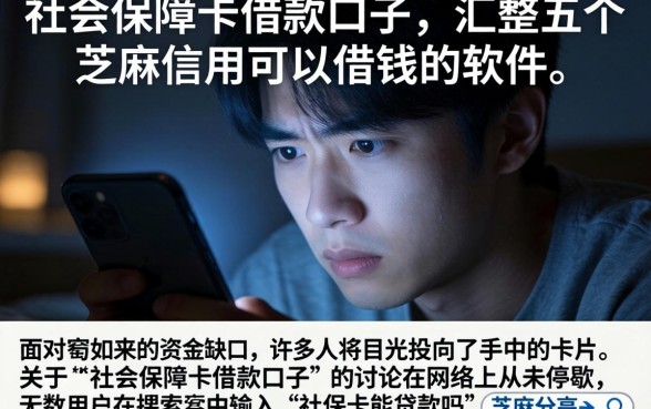 社会保障卡借款口子，汇整五个芝麻信用可以借钱的软件