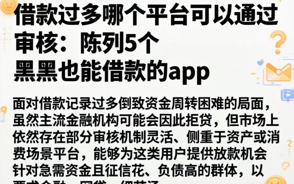 借款过多哪个平台可以通过审核，陈列5个黑户也能借款的app