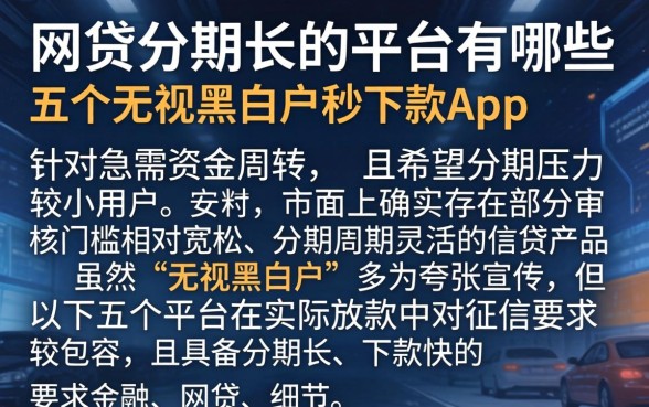 网贷分期长的平台有哪些，详细阐述五个无视黑白户秒下款app
