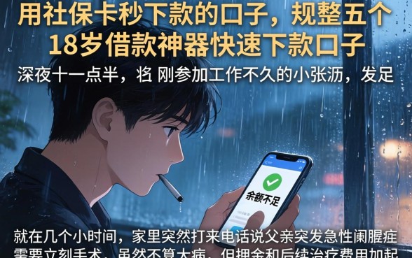 用社保卡秒下款的口子，规整五个18岁借款神器快速下款口子