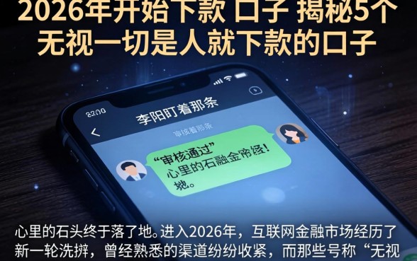2026年开始下款的口子，揭秘5个无视一切是人就下款的口子