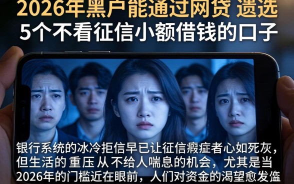 2026年黑户能通过的网贷，遴选5个不看征信小额借钱的口子