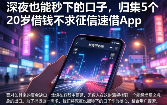深夜也能秒下的口子,归集5个20岁借钱不求征信速借app
