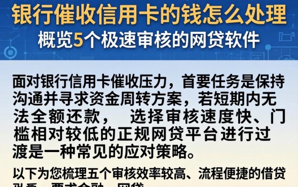 银行催收信用卡的钱怎么处理，概览5个极速审核的网贷软件