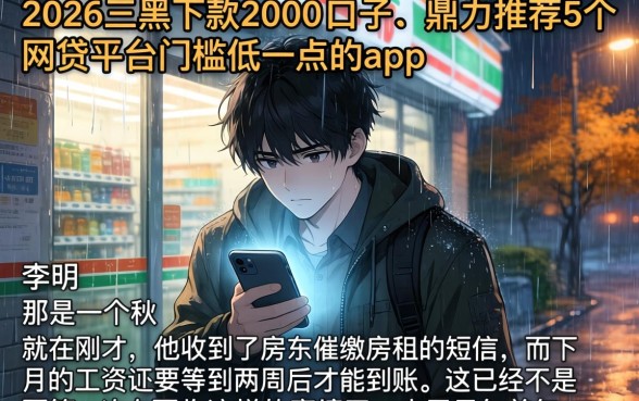 2026三黑下款2000的口子,鼎力推荐5个网贷平台门槛低一点的app